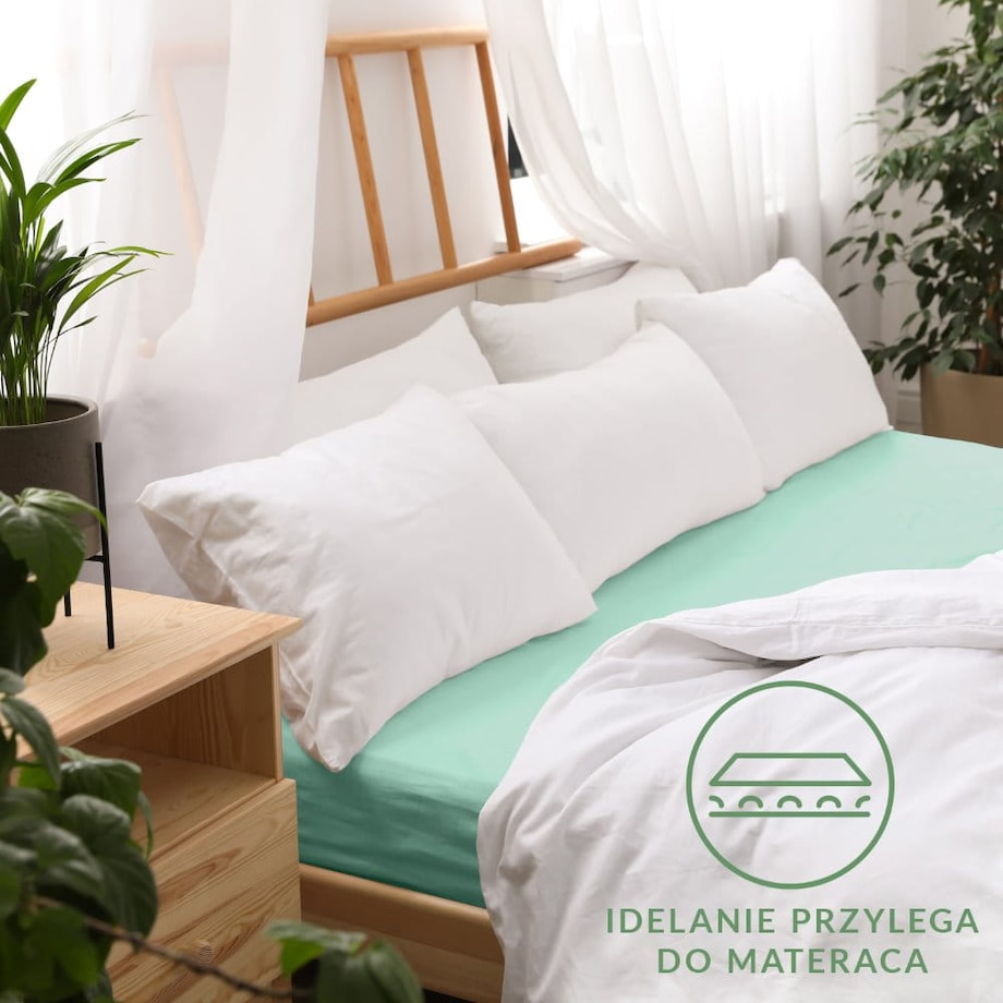 Prześcieradło jersey z gumką 160x200 kolor Morski