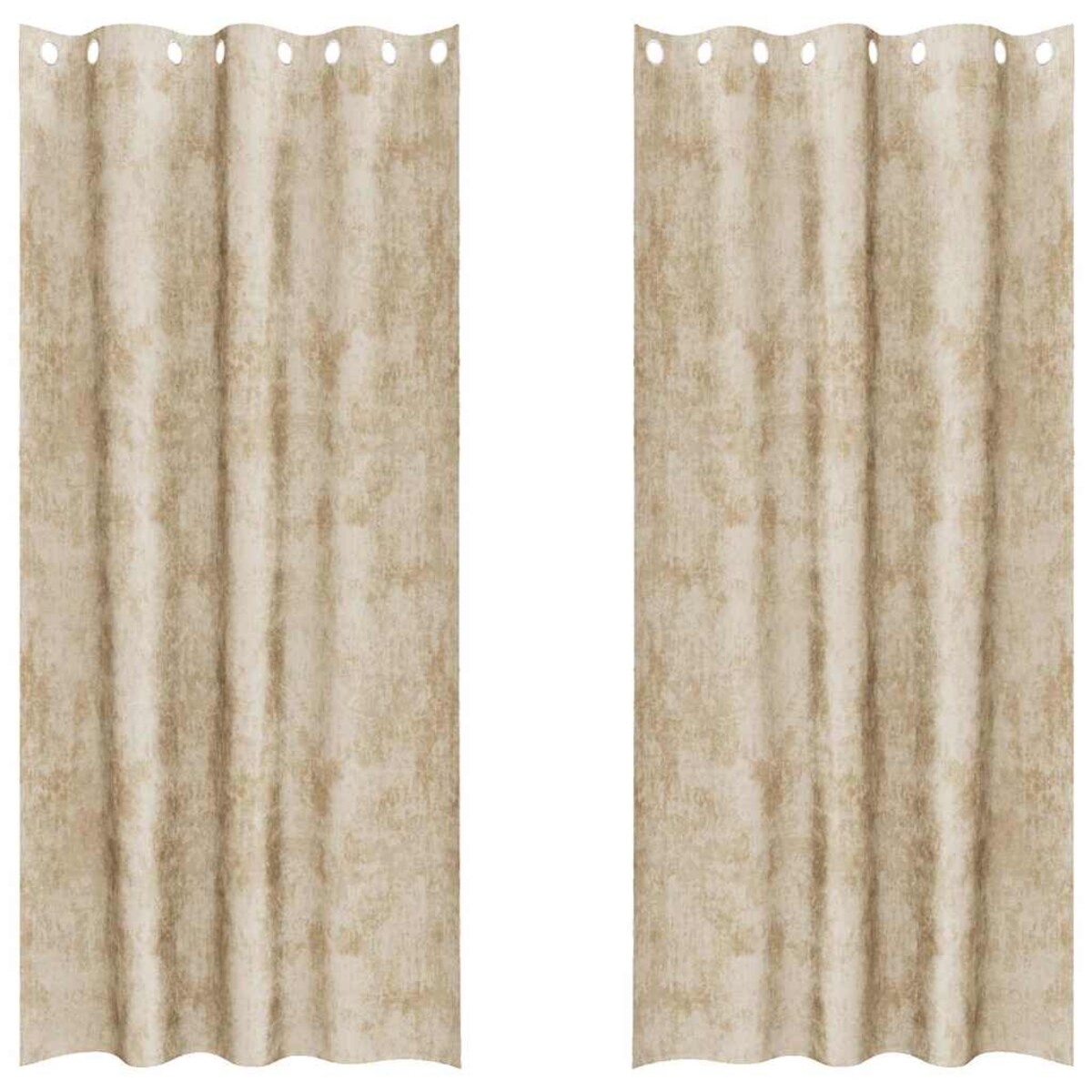 vidaXL Zasłona z zasłonami 2 pcs Kremowy 225 x 140 cm Aksamit