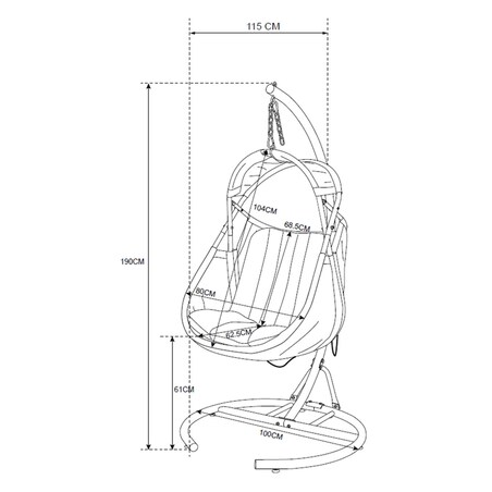 Fotel wiszący Forli ogrodowy szary 1 szt.
