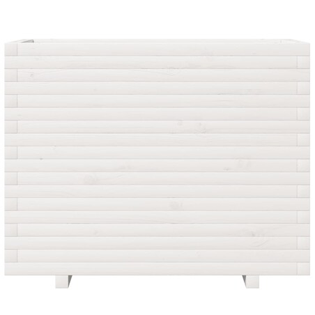 vidaXL Donica ogrodowa, biała, 90x40x72,5 cm, lite drewno sosnowe