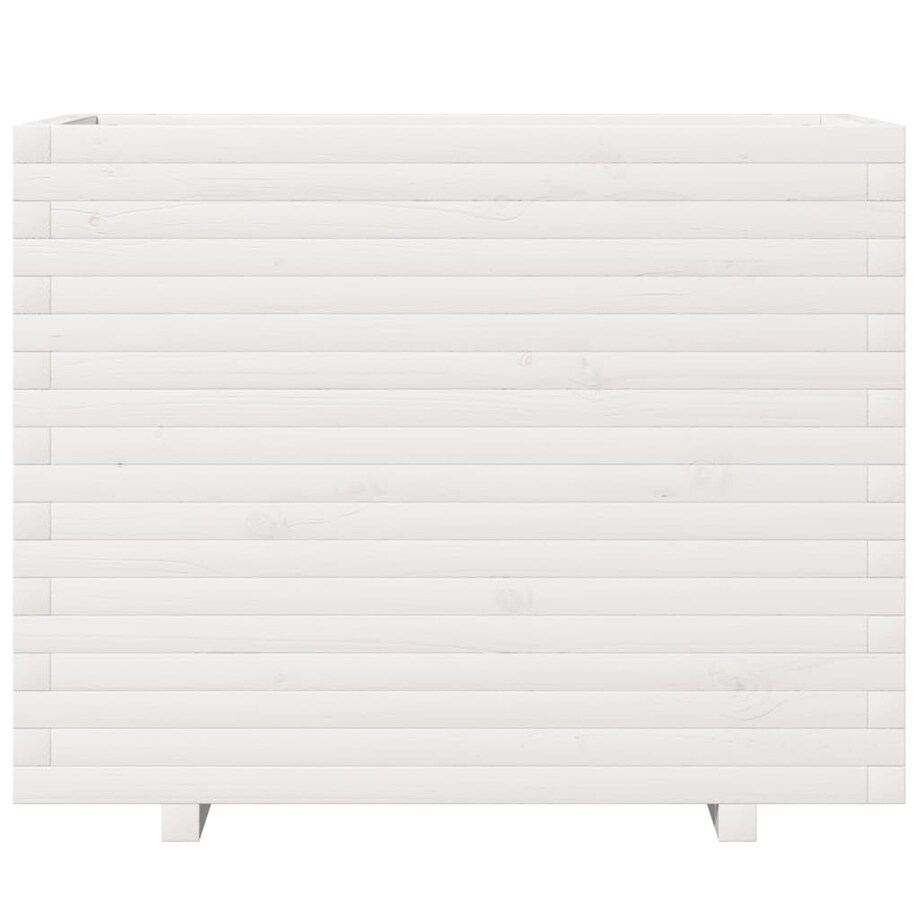 vidaXL Donica ogrodowa, biała, 90x40x72,5 cm, lite drewno sosnowe