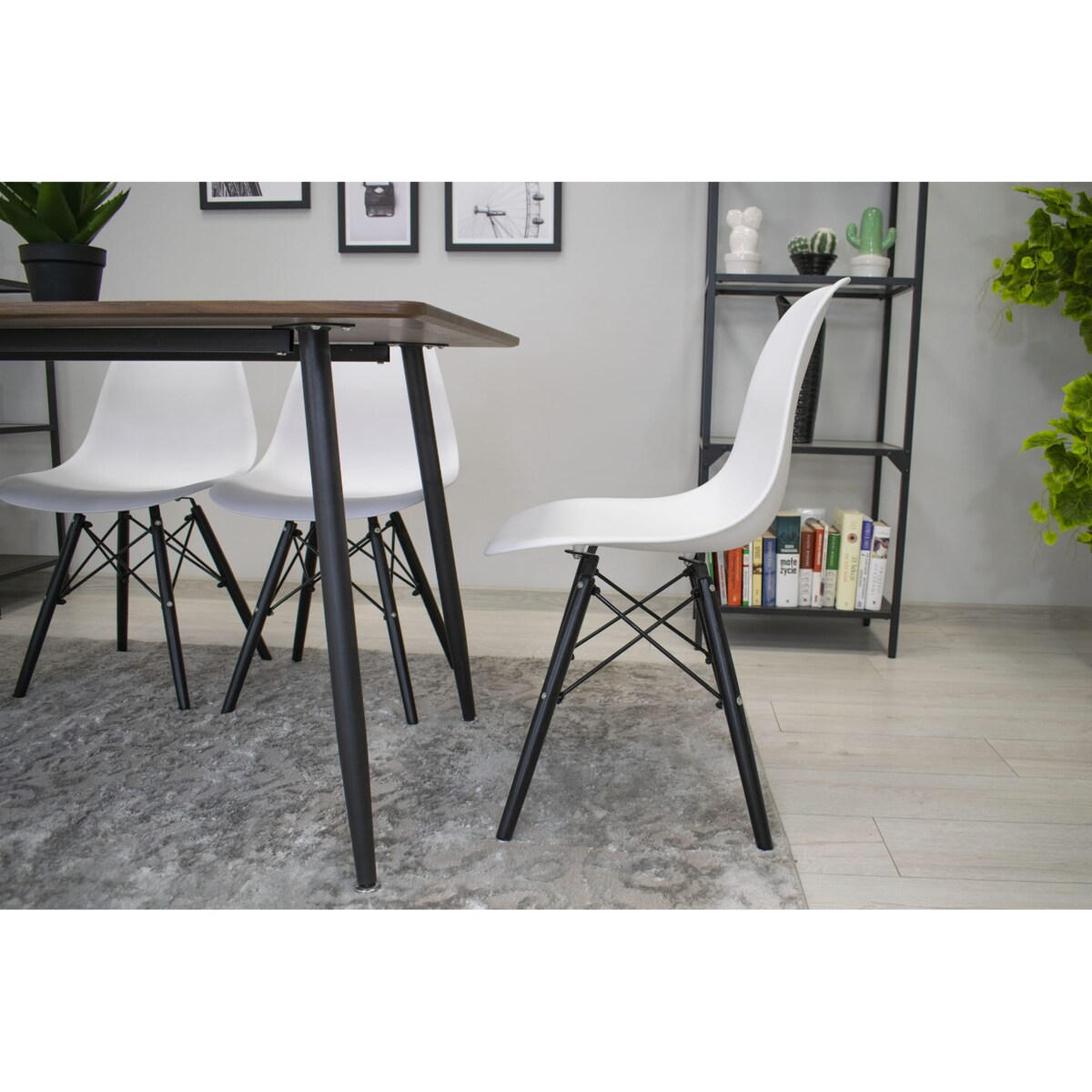 Krzesło Do Jadalni Kuchni Salonu Osaka Białe / Nogi Czarne