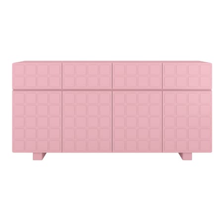 Nowoczesna komoda z frontami 3D Skandica CUBO LONG / kolor pudrowy róż / szer. 169 cm