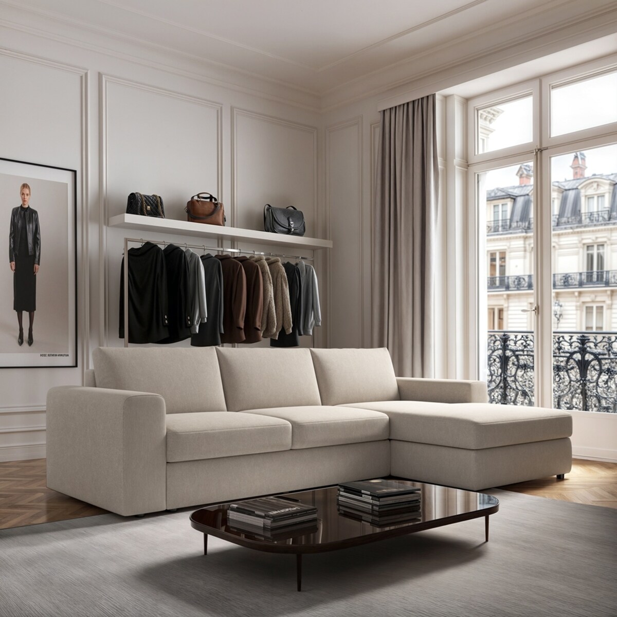 Sofa narożna prawa Baga XL beżowa