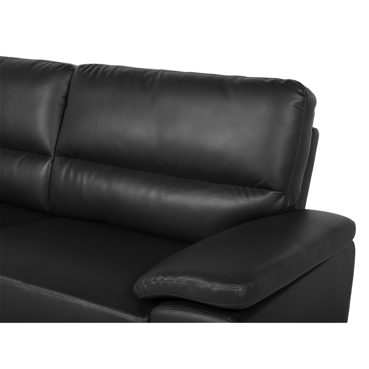 Sofa 3-osobowa ekoskóra czarna VOGAR