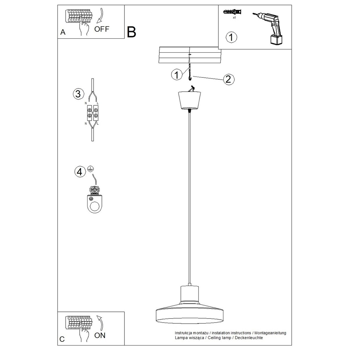 Lampa wisząca BILO ultramaryna