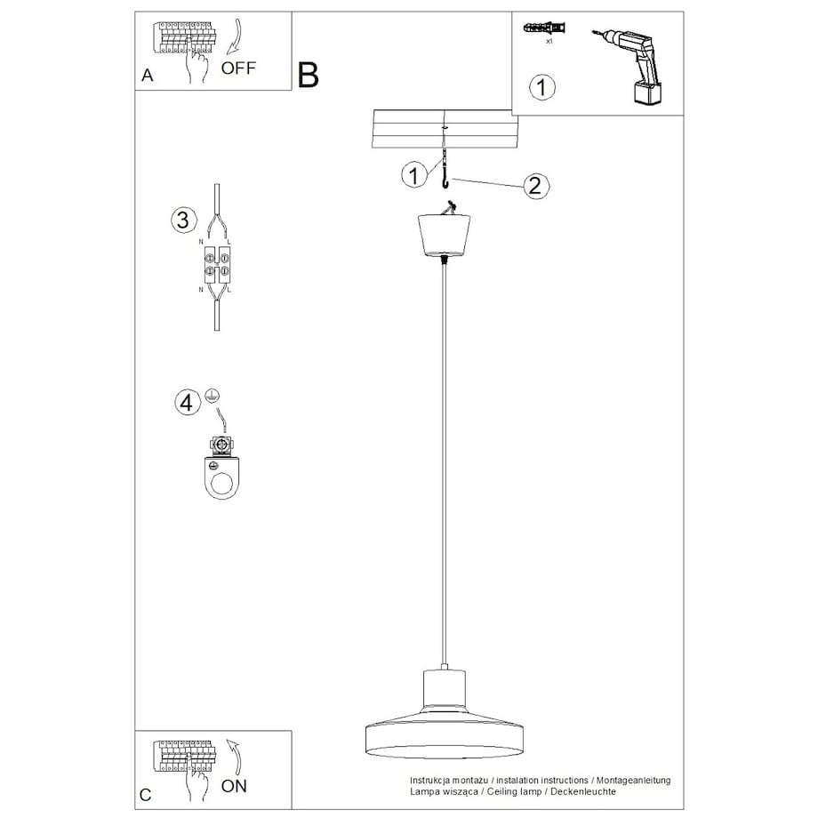 Lampa wisząca BILO ultramaryna