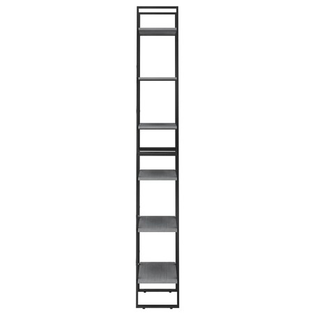 vidaXL Regał na książki, szary, 60x30x210 cm, lite drewno sosnowe