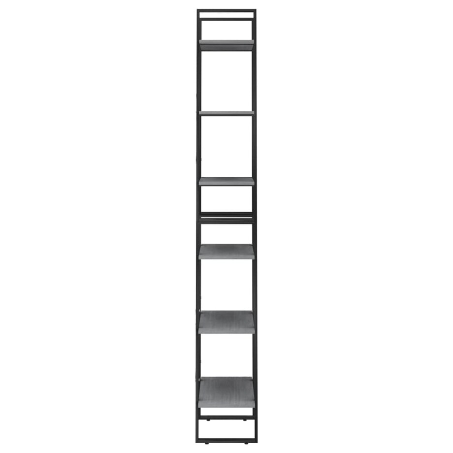 vidaXL Regał na książki, szary, 60x30x210 cm, lite drewno sosnowe