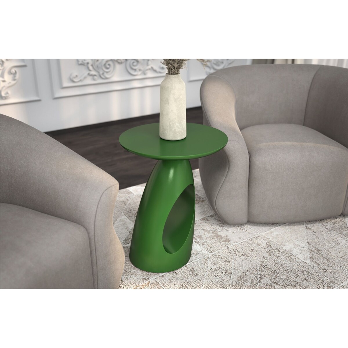 Stolik drewniany różne kolory Island, kolor groszkowa zieleń