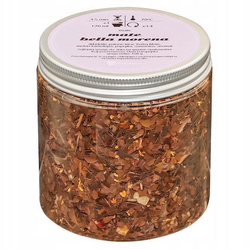 Herbata Yerba Mate BELLA MORENA smak słodkiego melona i pikantnej papryki - herbata liściasta sypana mieszanka napar susz - gotowa na prezent upominek