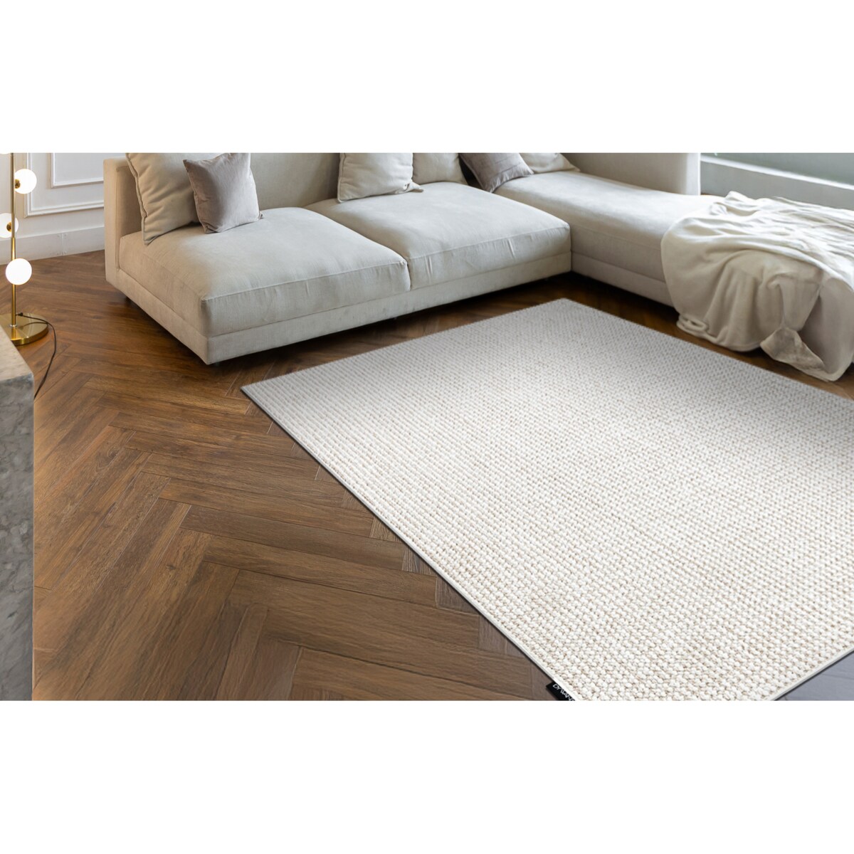 Dywan CASABLANCA LOOP biały / beż 200x200 cm