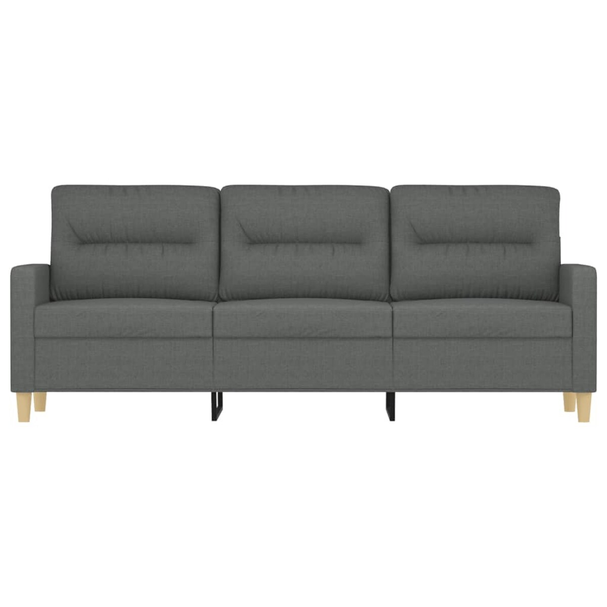 vidaXL Sofa 3-osobowa, ciemnoszara, 180 cm, tapicerowana tkaniną