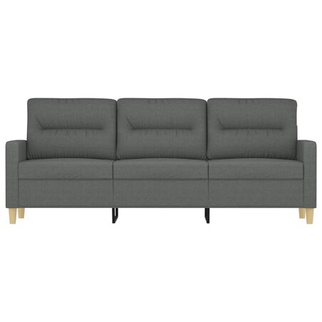 vidaXL Sofa 3-osobowa, ciemnoszara, 180 cm, tapicerowana tkaniną