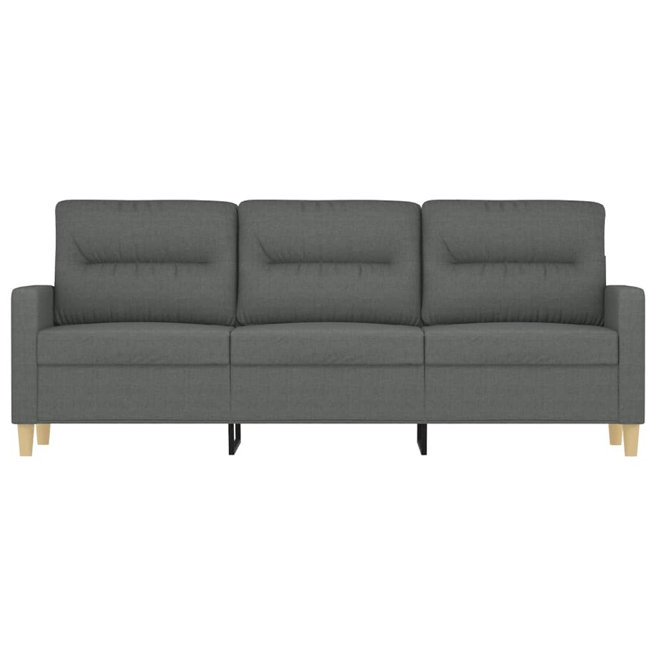 vidaXL Sofa 3-osobowa, ciemnoszara, 180 cm, tapicerowana tkaniną