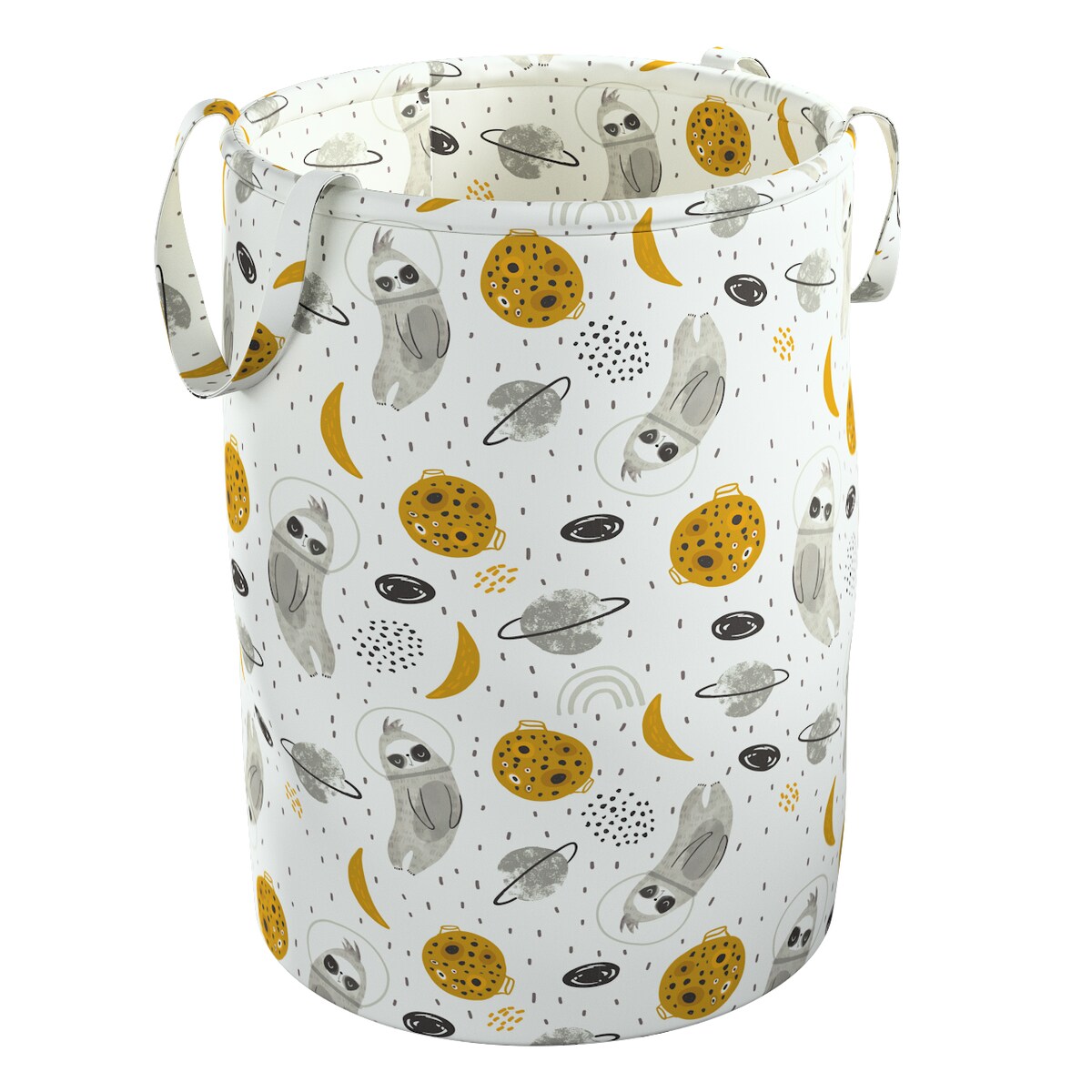 Kosz na zabawki Tobi, biało-szara, 30x40cm, Magic Collection