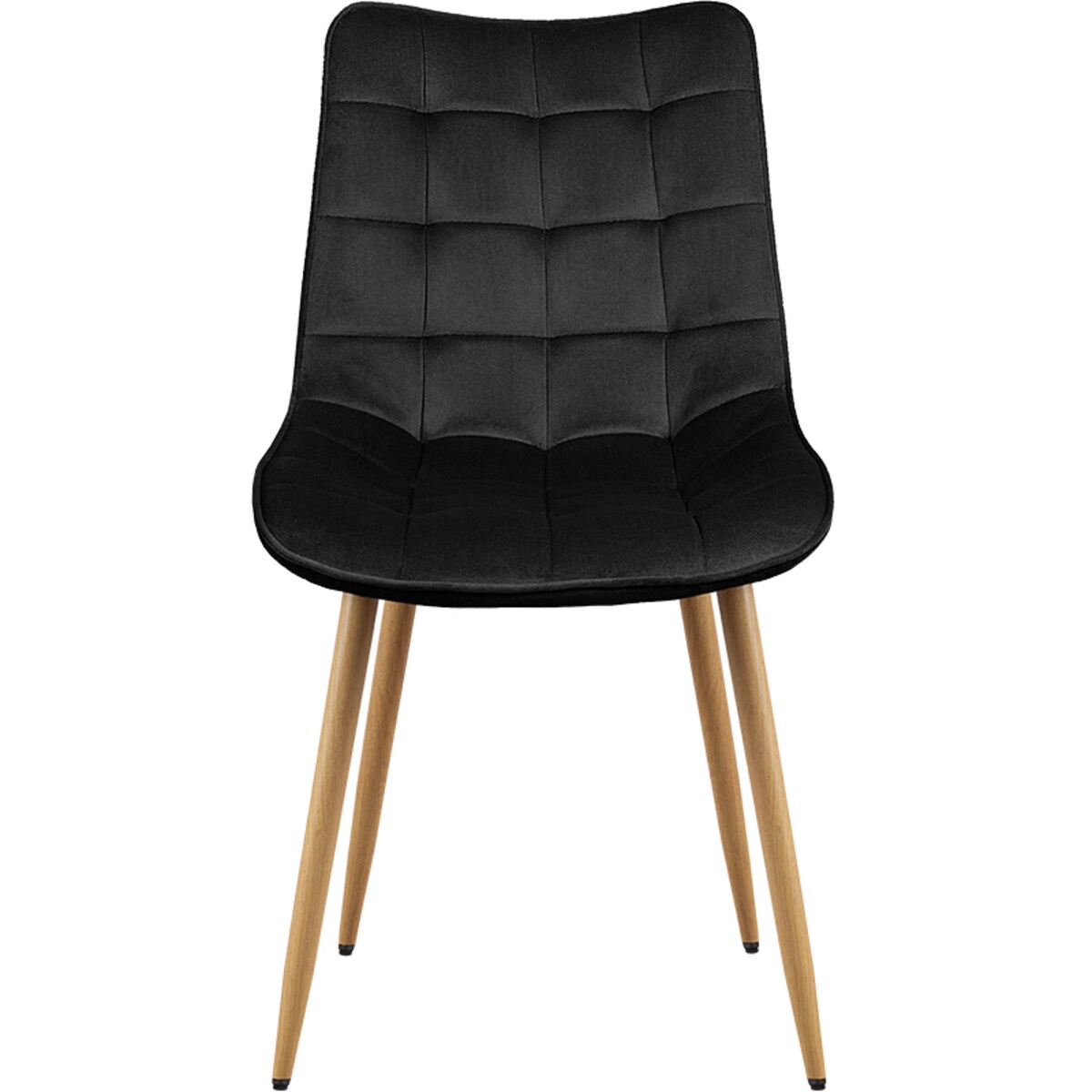 Krzesło tapicerowane do salonu jadalni pikowane welurowe czarne