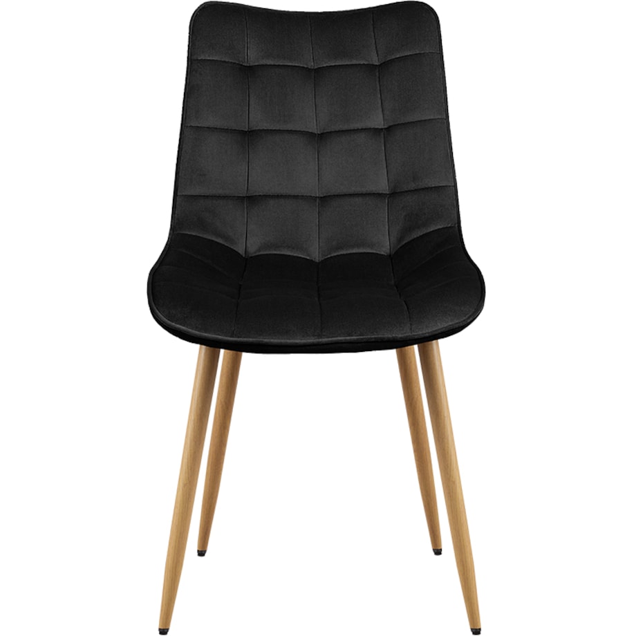 Krzesło tapicerowane do salonu jadalni pikowane welurowe czarne