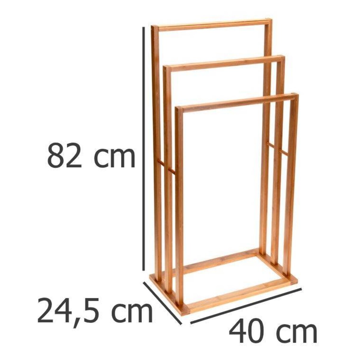 Łazienkowy stojak na ręczniki BAMBUS, 3 ramienny