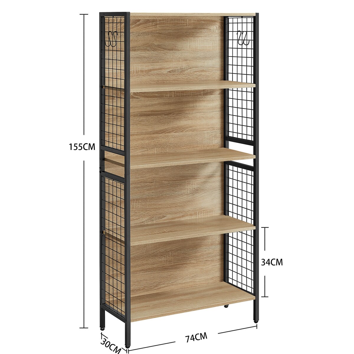 Regał Półka Na Książki 74X30X155 Cm Sonoma