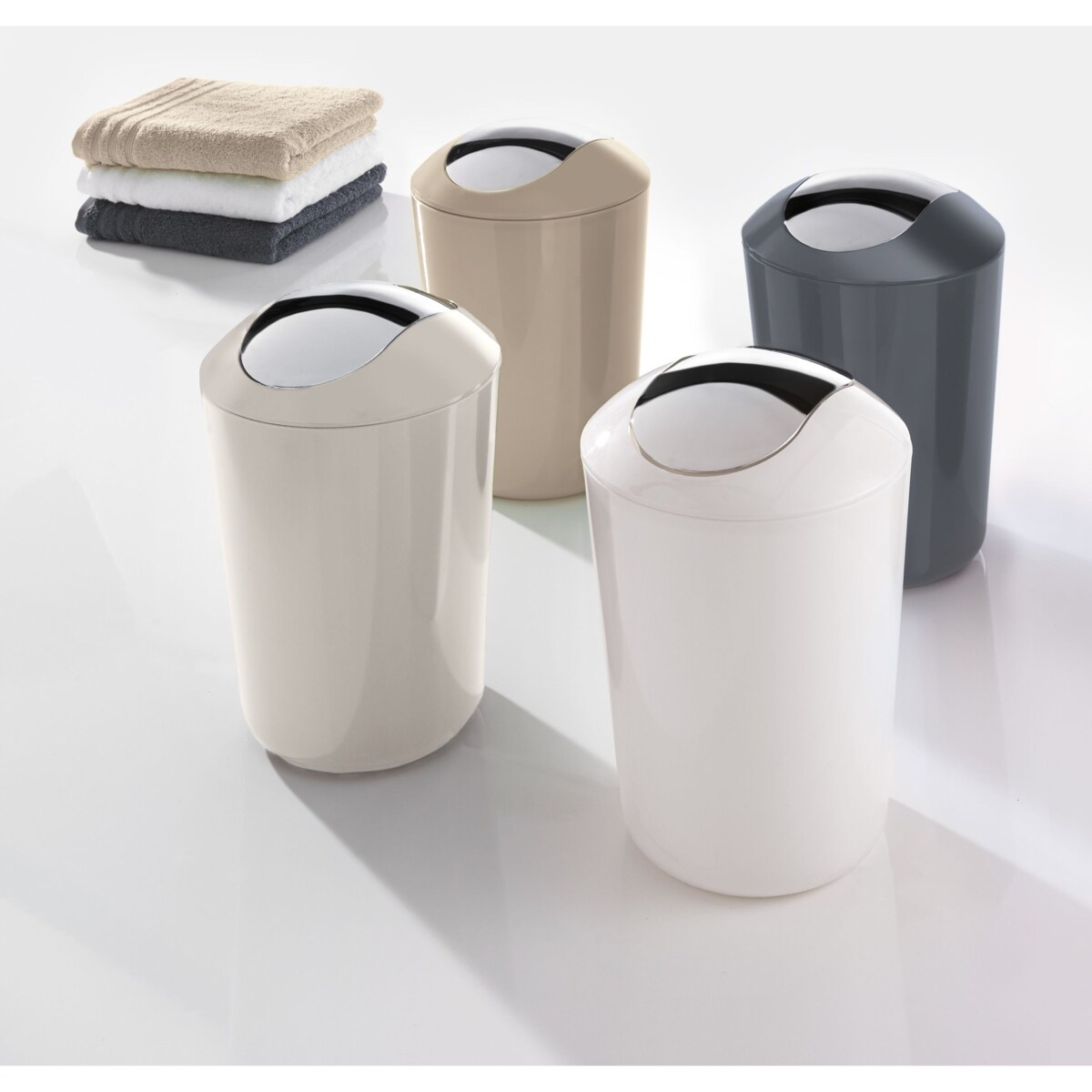 Kleine Wolke Glossy Kosz łazienkowy brązowy 5 litrów