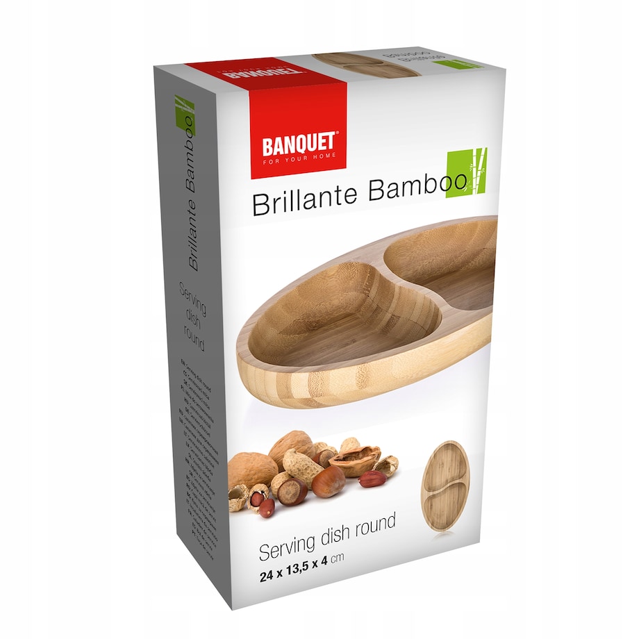 BAMBUSOWA SALATERKA na przekąski orzeszki ciastka na stół miska talerz