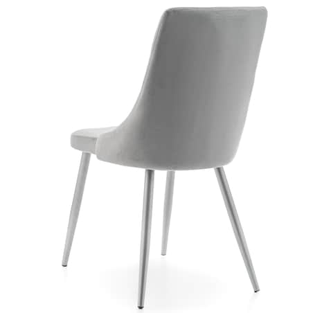 Krzesło tapicerowane welurowe do salonu jadalni UNO jasnoszare