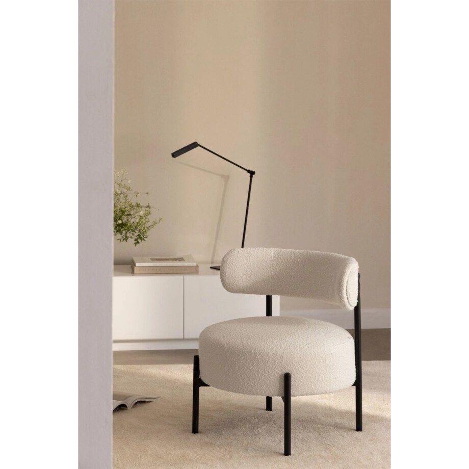 Krzesło tapicerowane bouclé, kremowy, Anisa