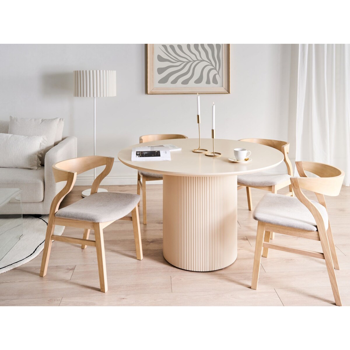 Stół do jadalni NEWELL Jasnobeżowy 120 cm