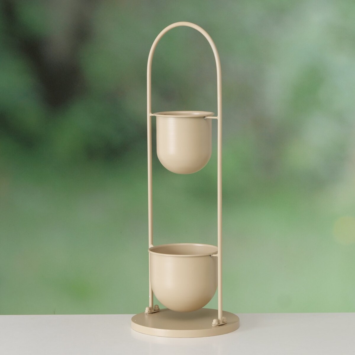 Kwietnik metalowy CAMILIO, beżowy, wys. 75 cm