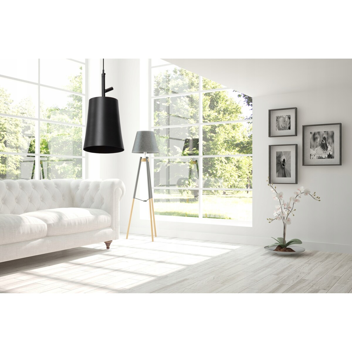 Lampa Wisząca Tuba Czarna Metal Black Industrial