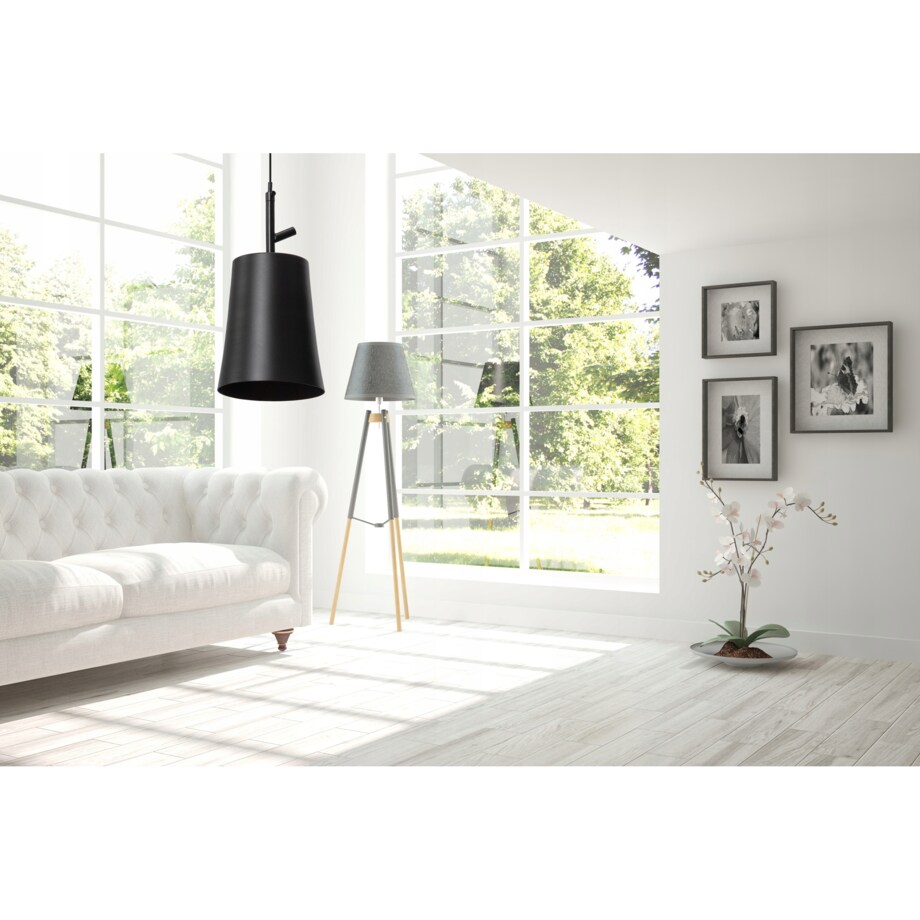 Lampa Wisząca Tuba Czarna Metal Black Industrial