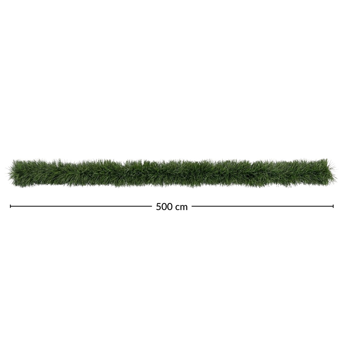 Girlanda świąteczna gęsta TRIS, 6 warstw, 500 cm, kolor zielony, szkło