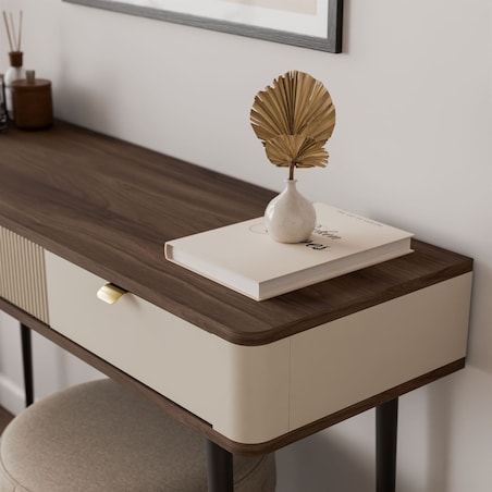 Konsola AUTUMN z szufladami, Kaszmir / Orzech