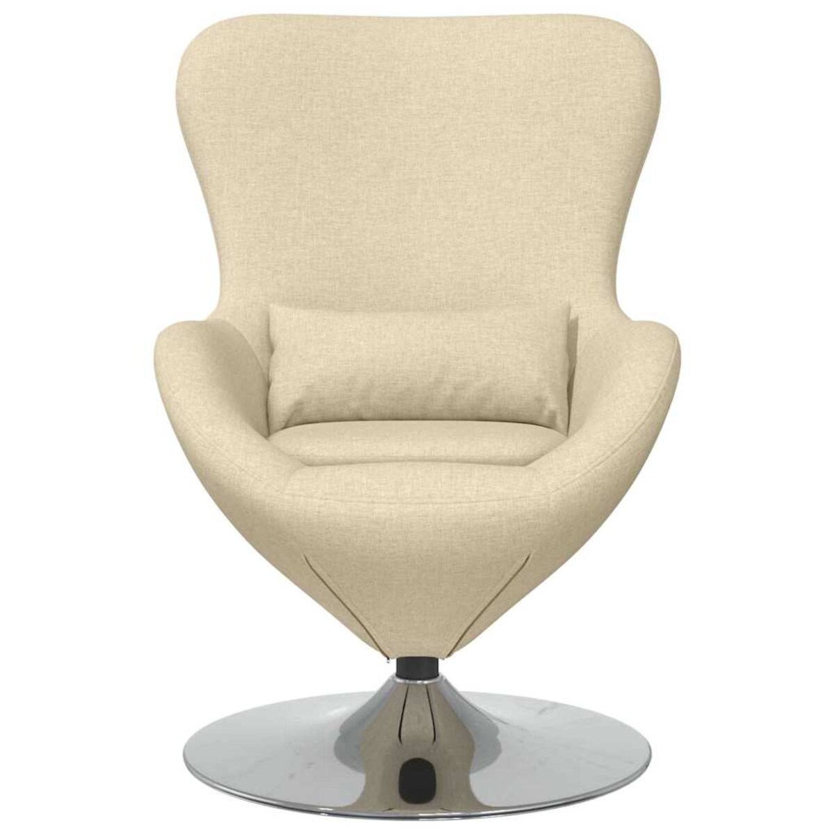 vidaXL Fotel jajo Kremowy 63 x 73 x 90 cm tkanina