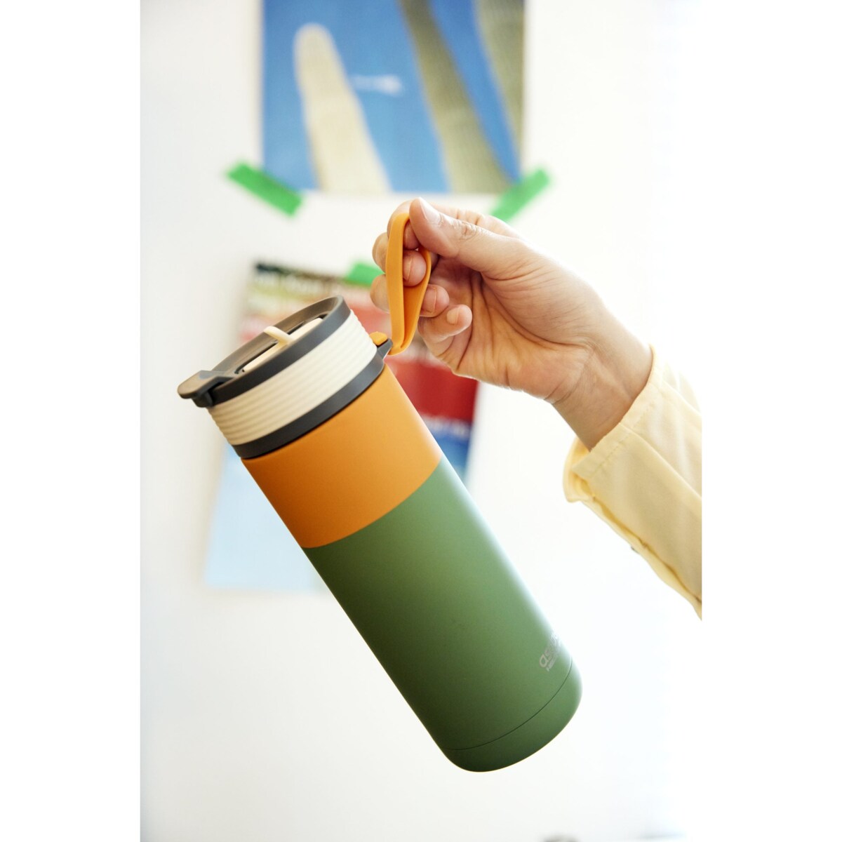 ASOBU ASPEN kubek termiczny ze słomką i ustnikiem, Pastel Green