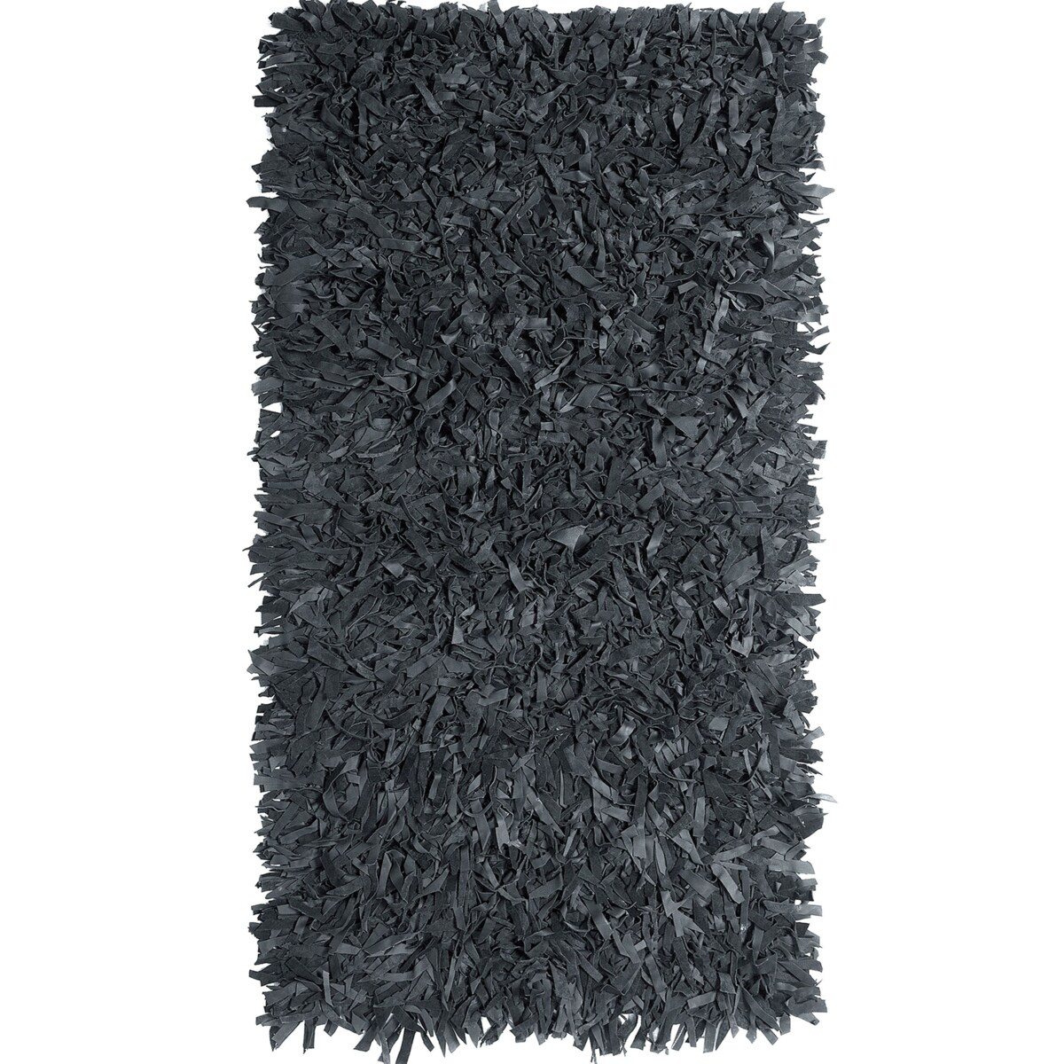 Dywan skórzany 80 x 150 cm czarny MUT