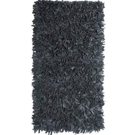 Dywan skórzany 80 x 150 cm czarny MUT