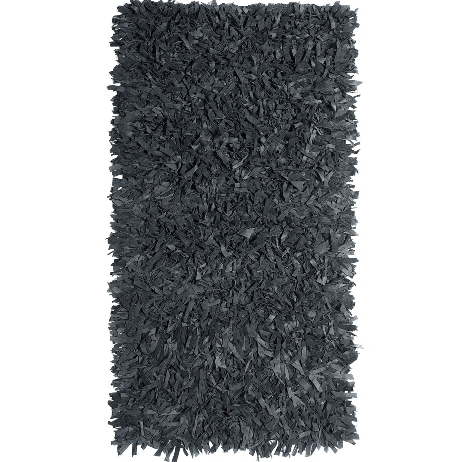 Dywan skórzany 80 x 150 cm czarny MUT