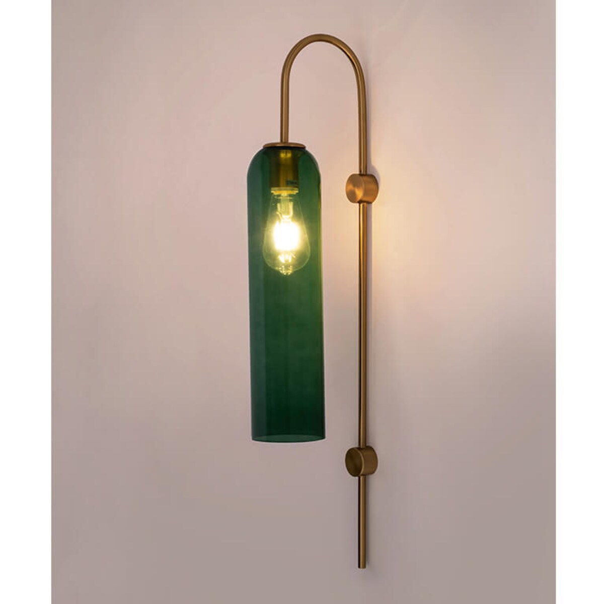 Sypialniana lampa ścienna Slack MSE010100342 Moosee szklana tuba zielona złota