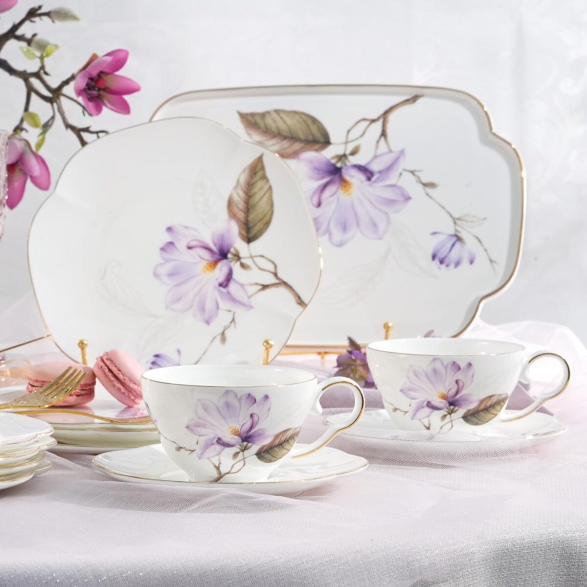 VILLA ITALIA Talerz deserowy porcelanowy 19 x 19 cm SECRET of SPRING