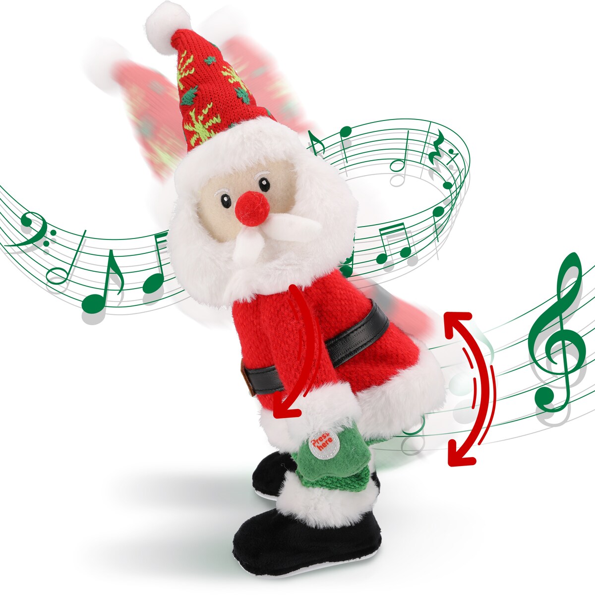 SKRZAT grający TAŃCZĄCY krasnal świąteczny PIOSENKI Mikołaj gnom JUMIhome