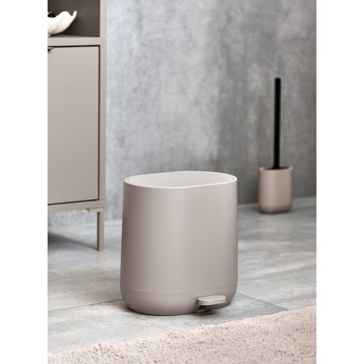 Kosz łazienkowy 6 litrów 26,5x26x22,5 cm DINKA beżowy