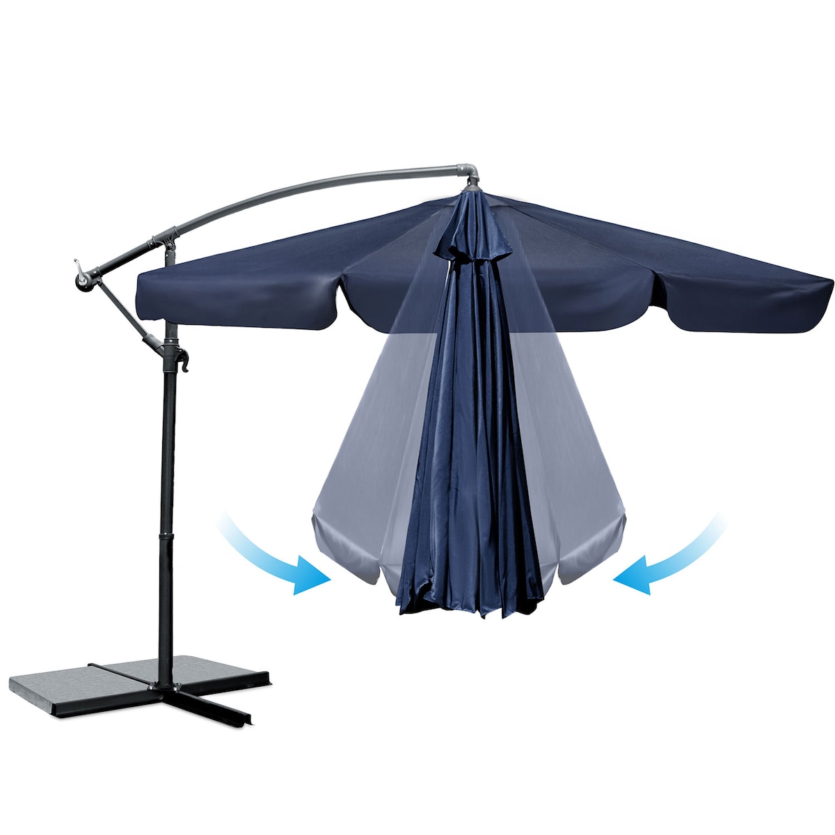 Parasol ogrodowy składany z wysięgnikiem 8 segmentów ø350cm Plonos