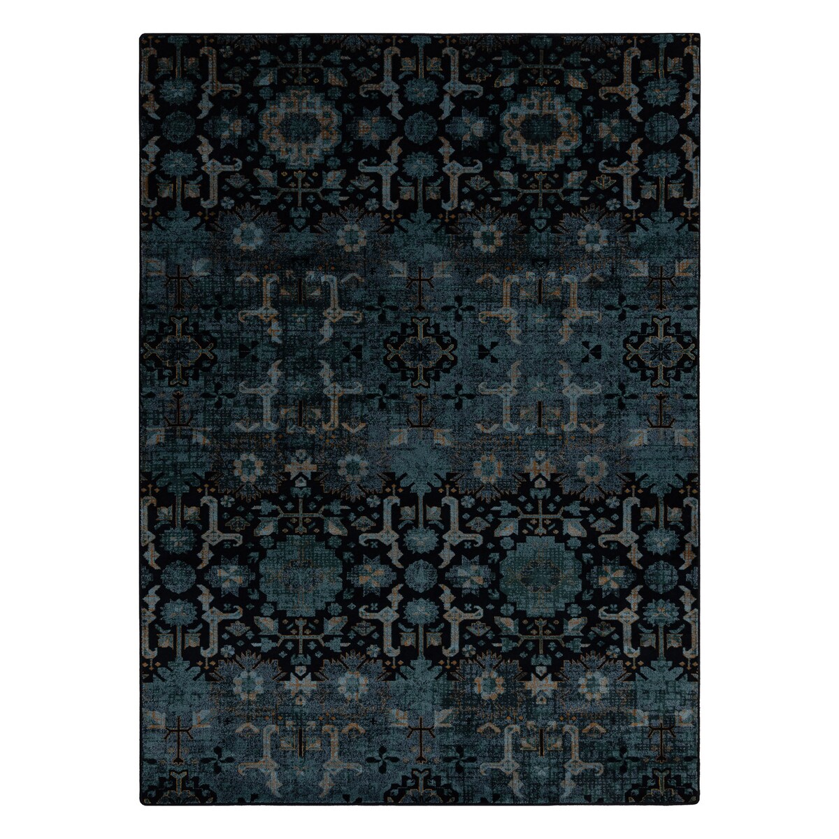 Dywan wełniany OMEGA KARAJA kwiaty granat 235x350 cm