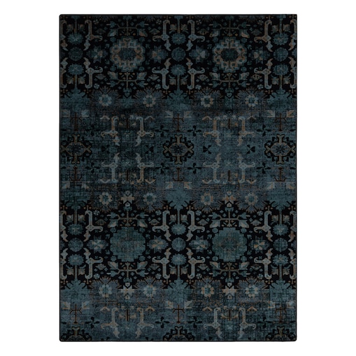 Dywan wełniany OMEGA KARAJA kwiaty granat 235x350 cm