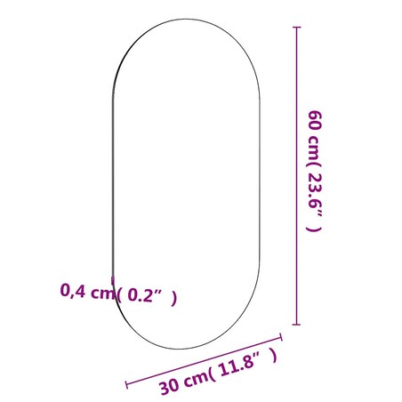 vidaXL Lustro, 60x30 cm, szklane