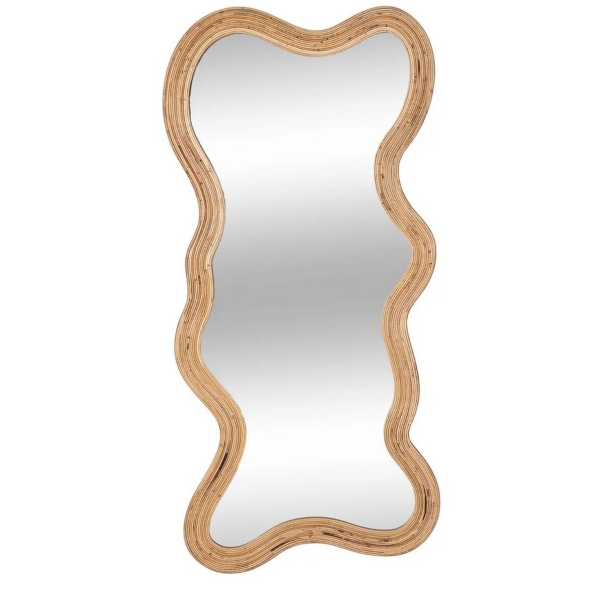 Lustro w nieregularnej ramie rattan 179 cm
