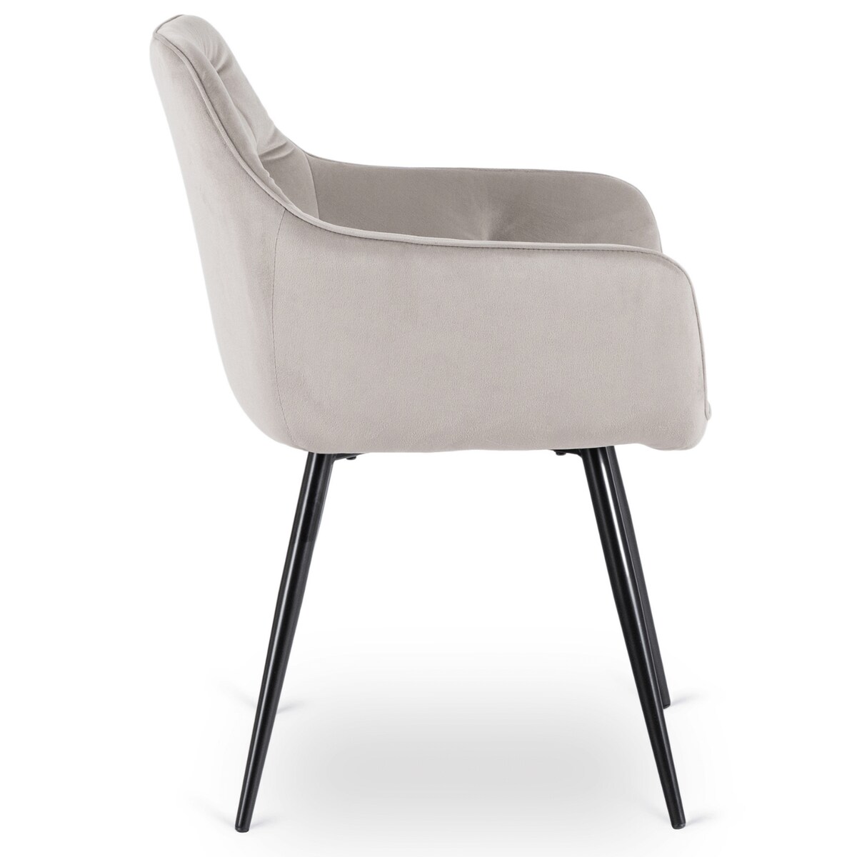 Krzesło Tapicerowane Welurowe Do Salonu Jadalni Kuchenne Szare MODESTO