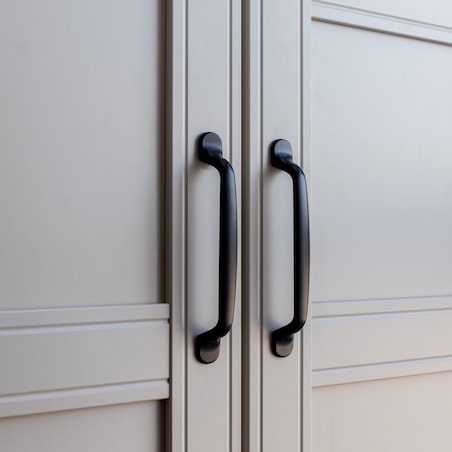 10x Uchwyt meblowy elegancki czarny 128 mm zestaw do mebli 10 szt